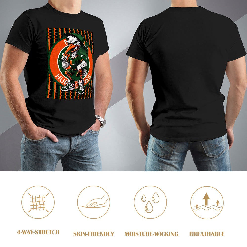 Hurricanes UM University of Miami Men's T-shirt 100% cotton