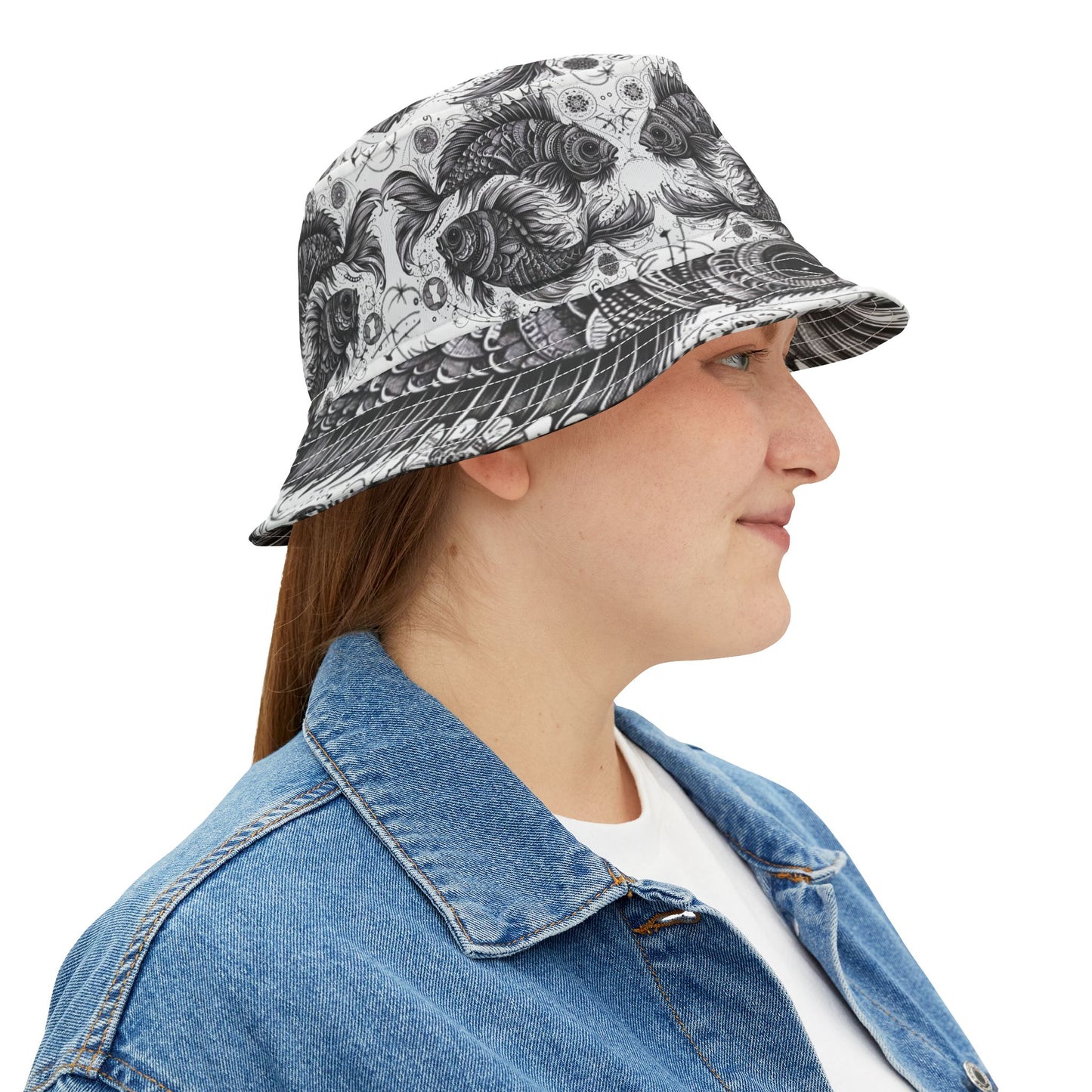 Pisces Two fish Bucket Hat Gift Zodiac Fishing Birthday Anniversary Christmas