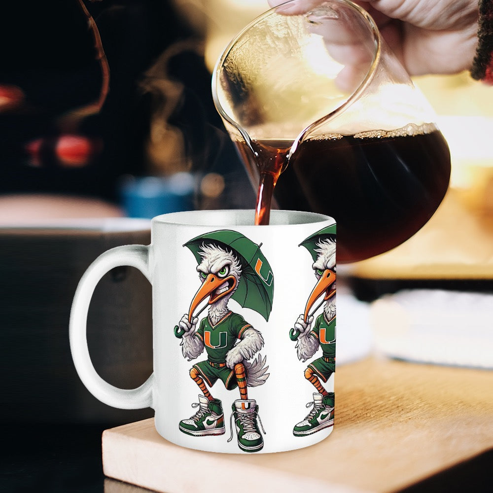 University of Miami Hurricanes White Ceramic Mug 11 oz – Coffee Cup Gift