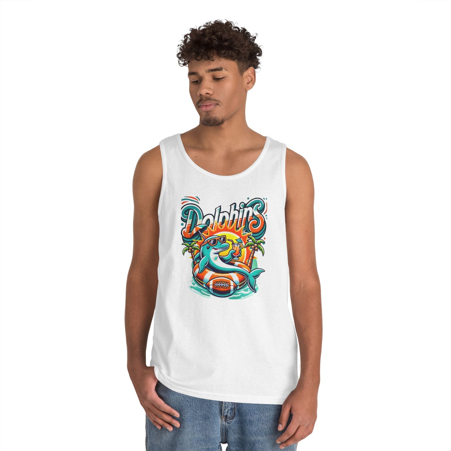 Dolphins Unisex Heavy Cotton Tank Top