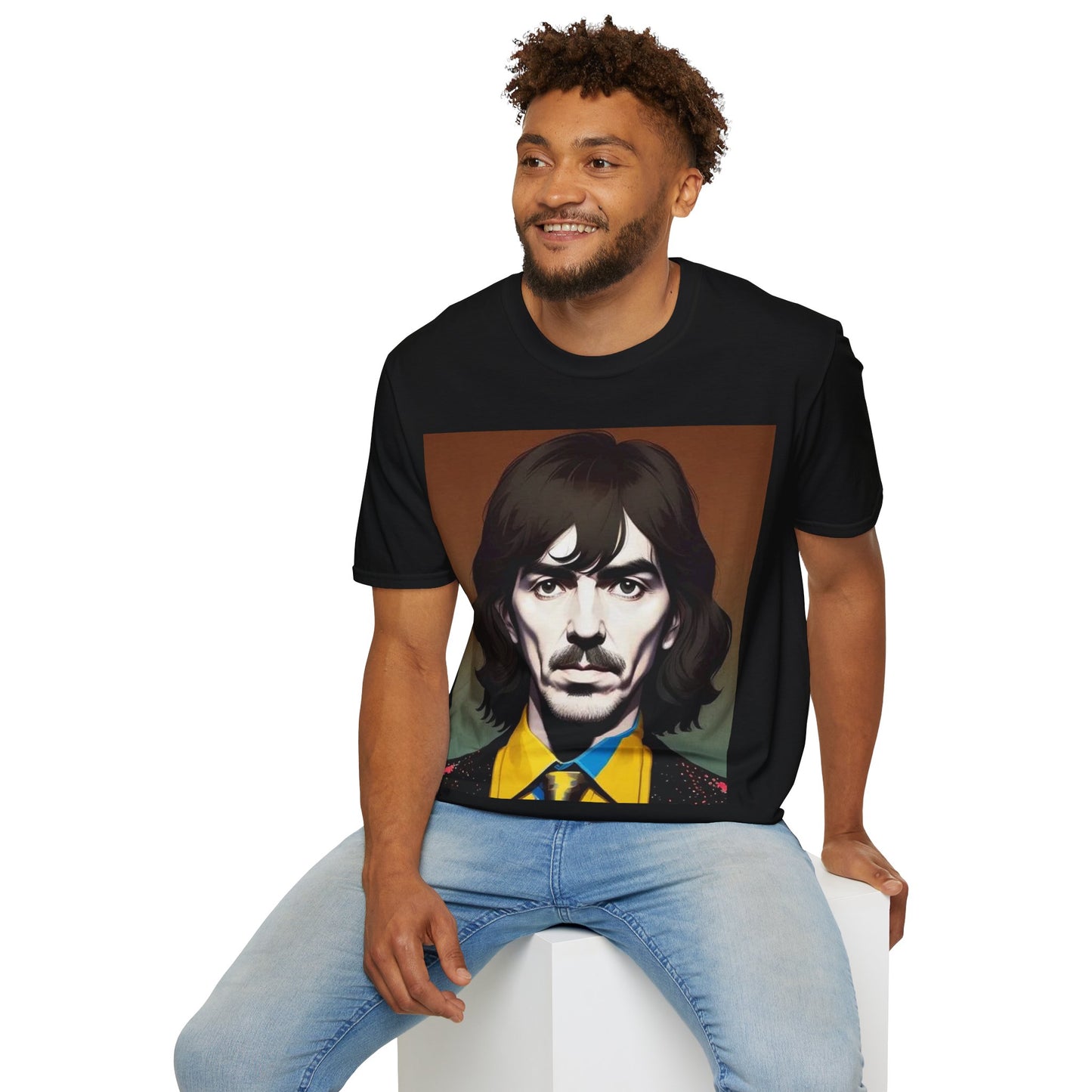 George Harrison Newest Unisex Softstyle T-Shirt Musician Retro Vintage