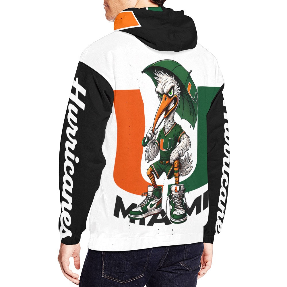 Hurricane UM University of Miami Men's All Over Print Hoodie
