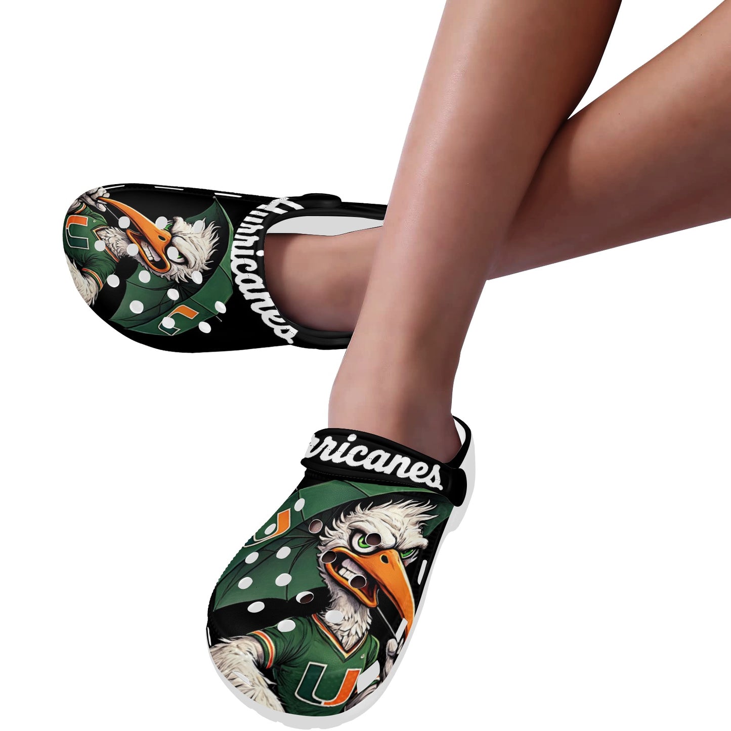 Hurricanes Adults Clogs Miami University Croclike Black