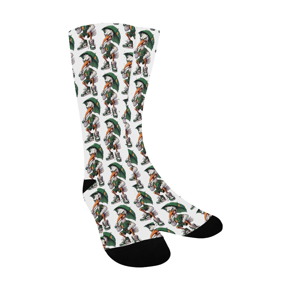 Miami Hurricanes Socks University of Miami UM Football Men’s Crew Socks