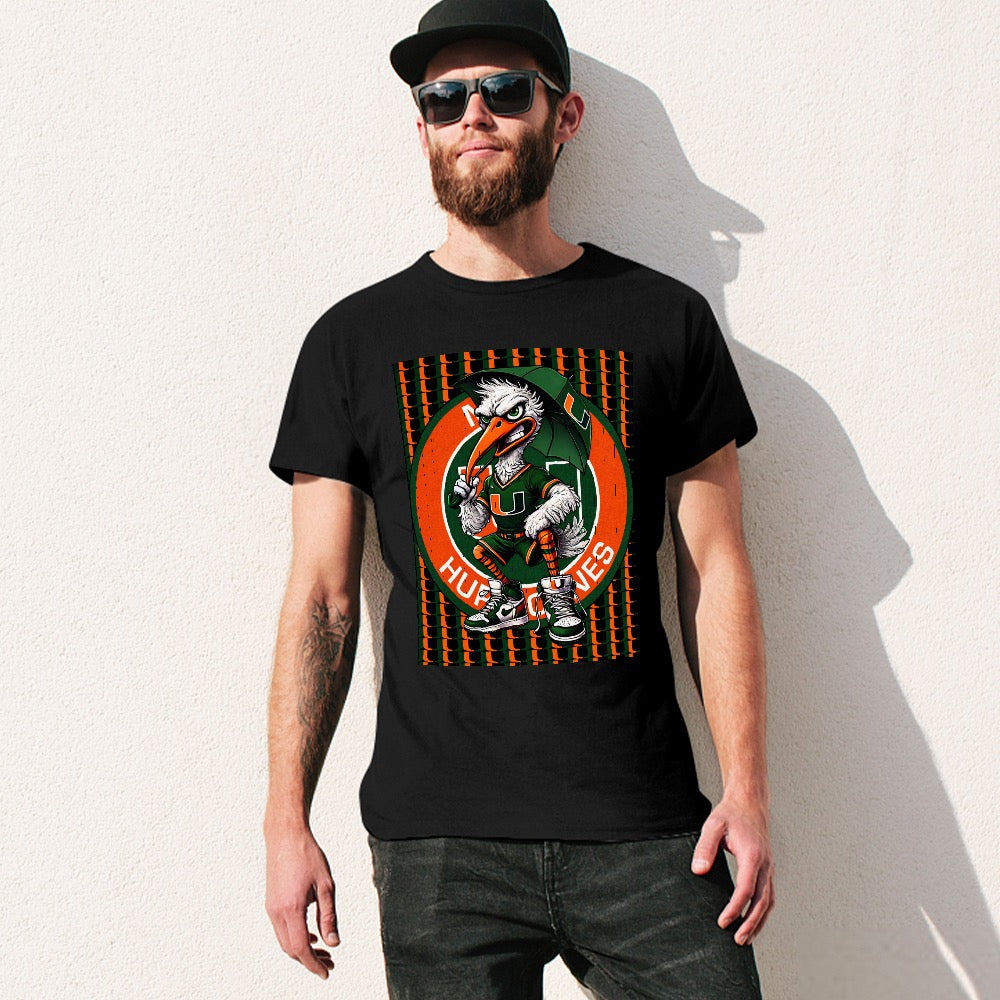 Hurricanes UM University of Miami Men's T-shirt 100% cotton