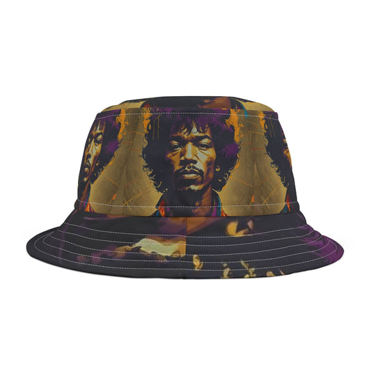 Jimmy Hendrix Bucket Hat Retro Style Musician Guitar 1960’s Hippy Boho Bohemian