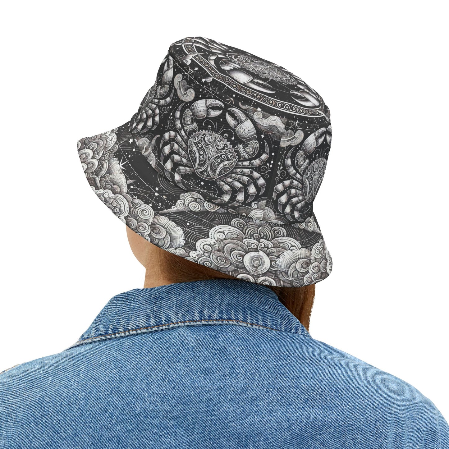 Cancer Zodiac Bucket Hat Crab Night Sky Gift Unisex