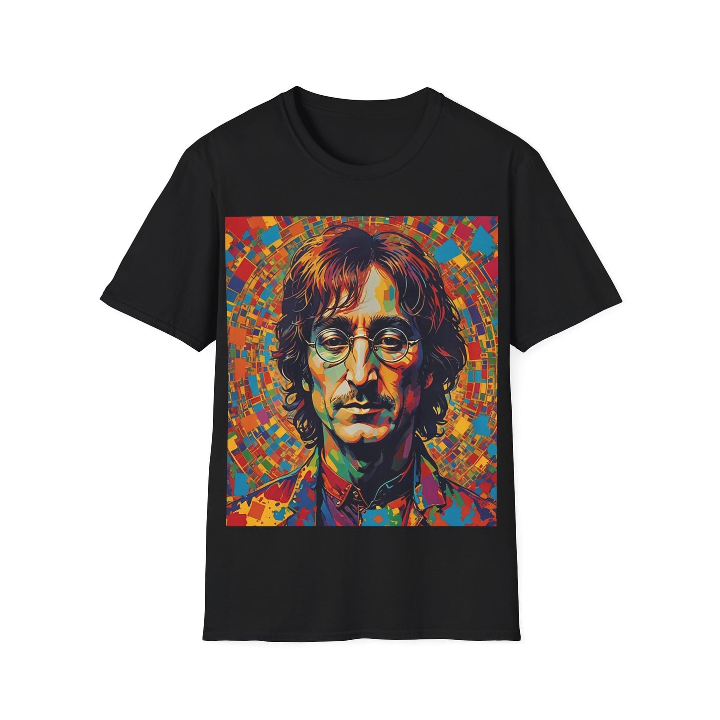 John Lennon Newest Unisex Softstyle T-Shirt Vintage Retro Style Musician 1960’s
