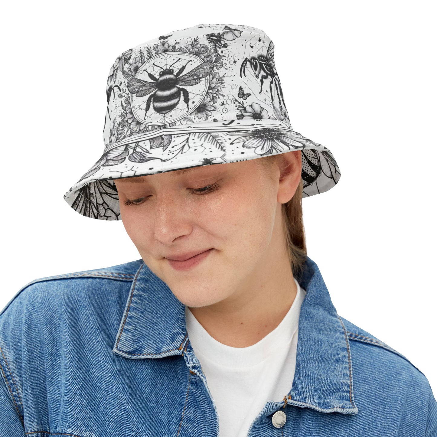 Bumblebee Bucket Hat Hunny Bee Gift for Vegan Boho Vegitarian