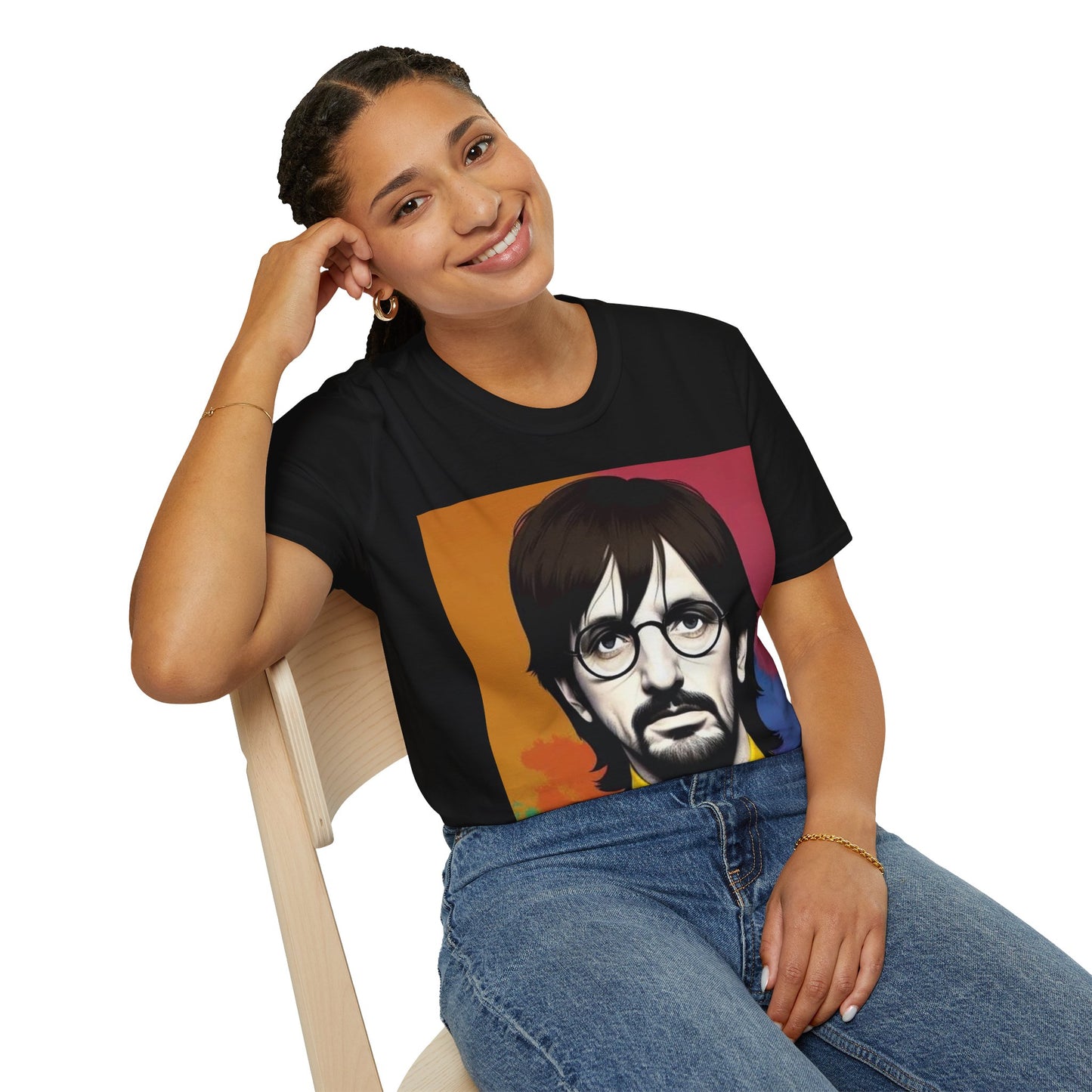 Ringo Star Newest Unisex Softstyle T-Shirt Musician Band 1970’s Retro Vintage Style