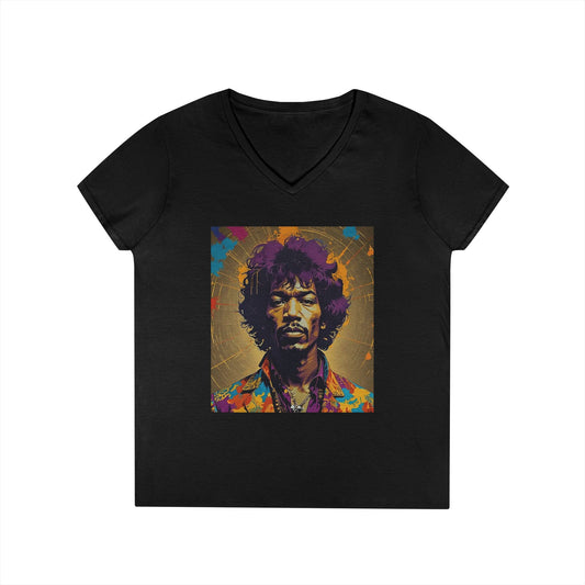 Jimmy Hendrix V-Neck Tee Gift Musician T-Shirt Music Lover Retro Vintage Style 1960’s