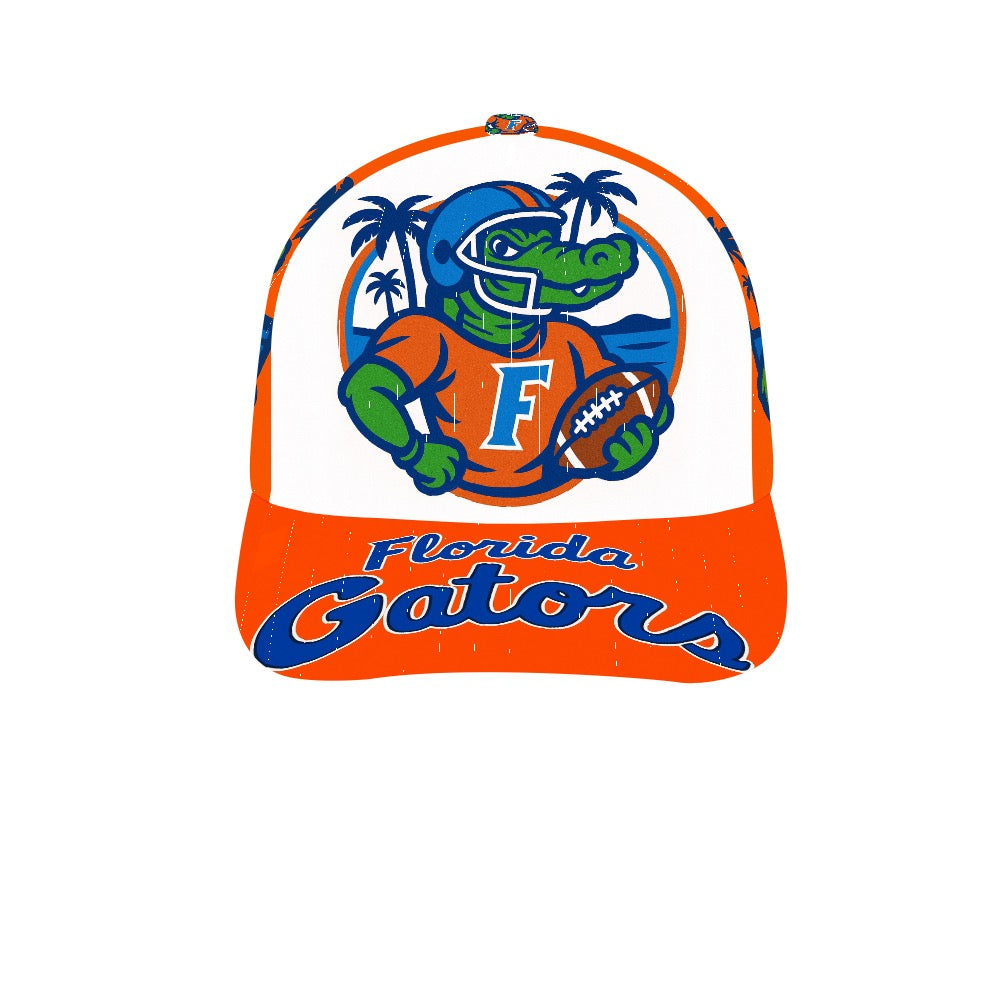 Florida Gators Trucker Hat, UF Gators Baseball Cap, Orange Brim