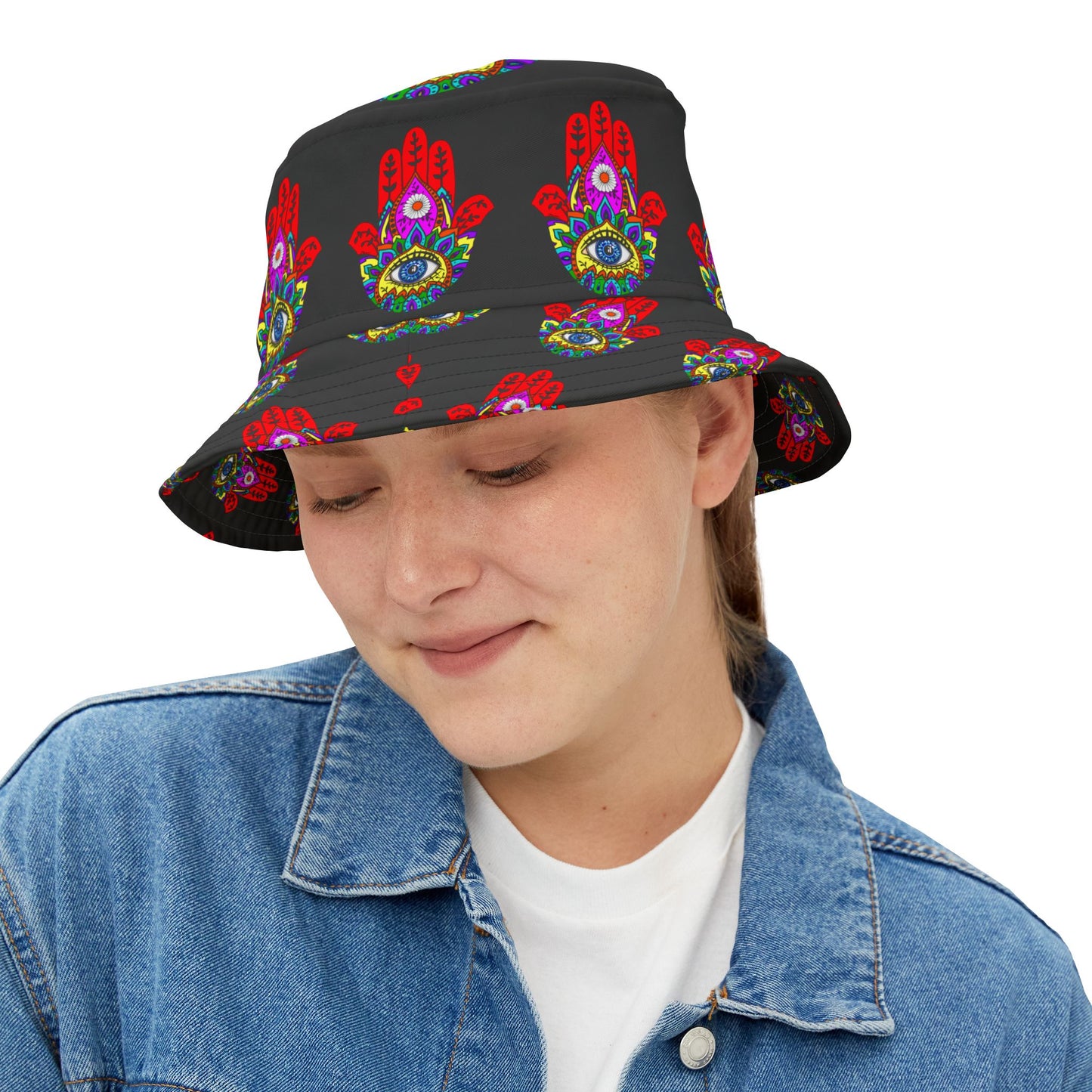 Bucket Hat (AOP) Hamsa Evil Eye Protection Hand of Fatima