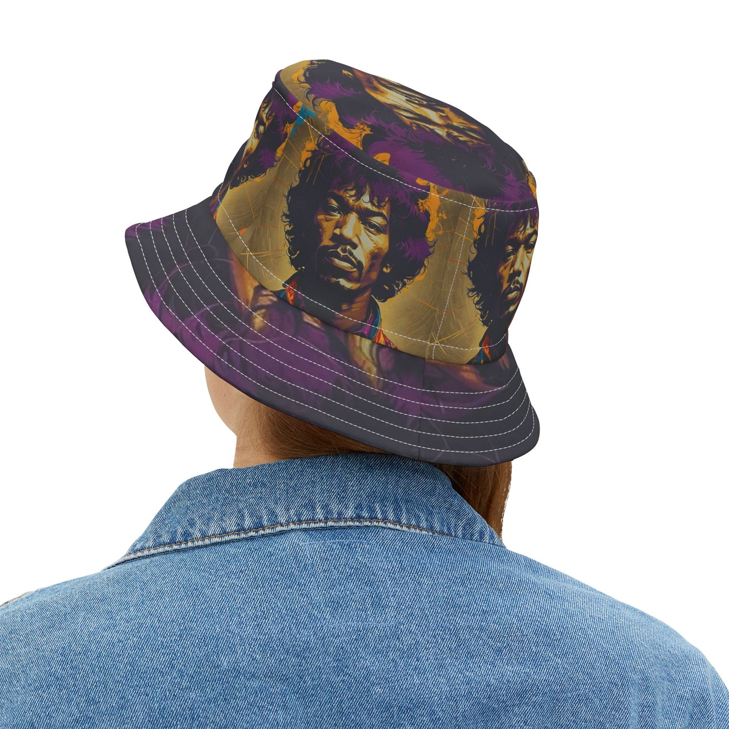 Jimmy Hendrix Bucket Hat Retro Style Musician Guitar 1960’s Hippy Boho Bohemian