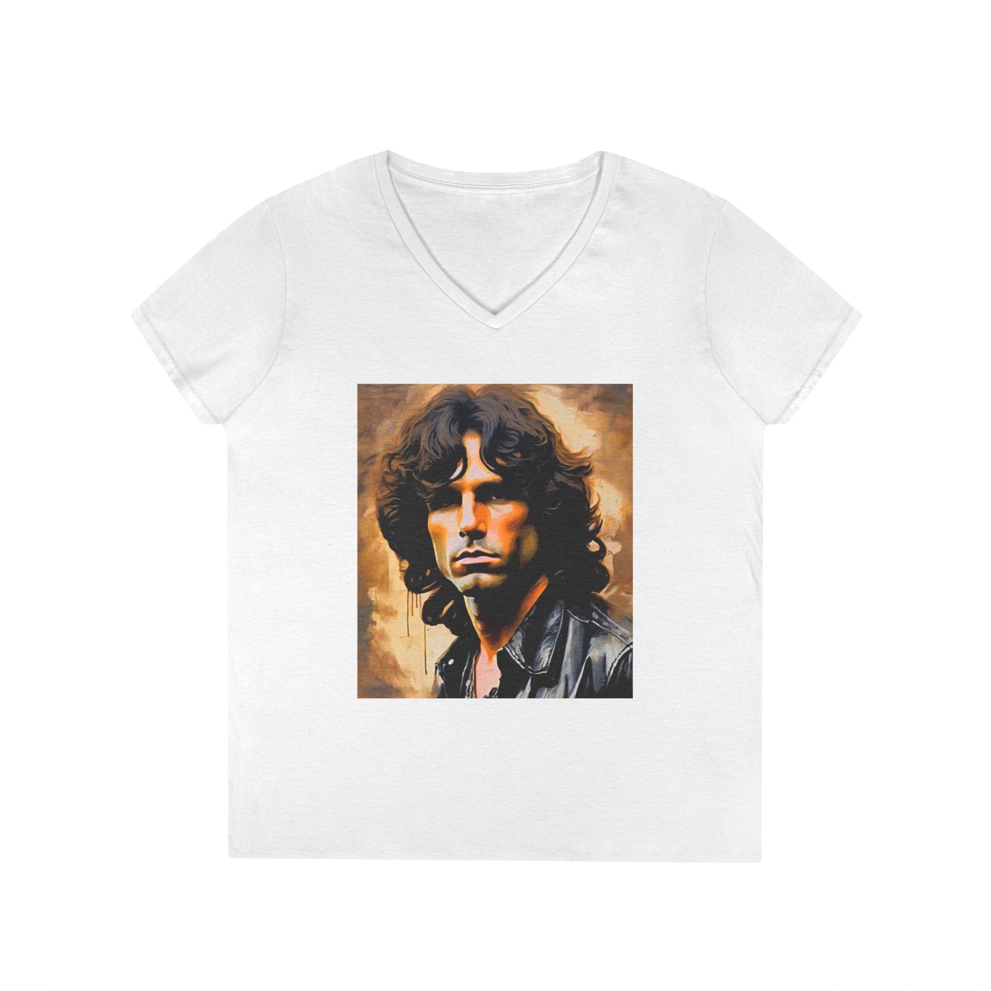 Jim Morrison Ladies' V-Neck T-Shirt 1960’s Vintage Style Rocker
