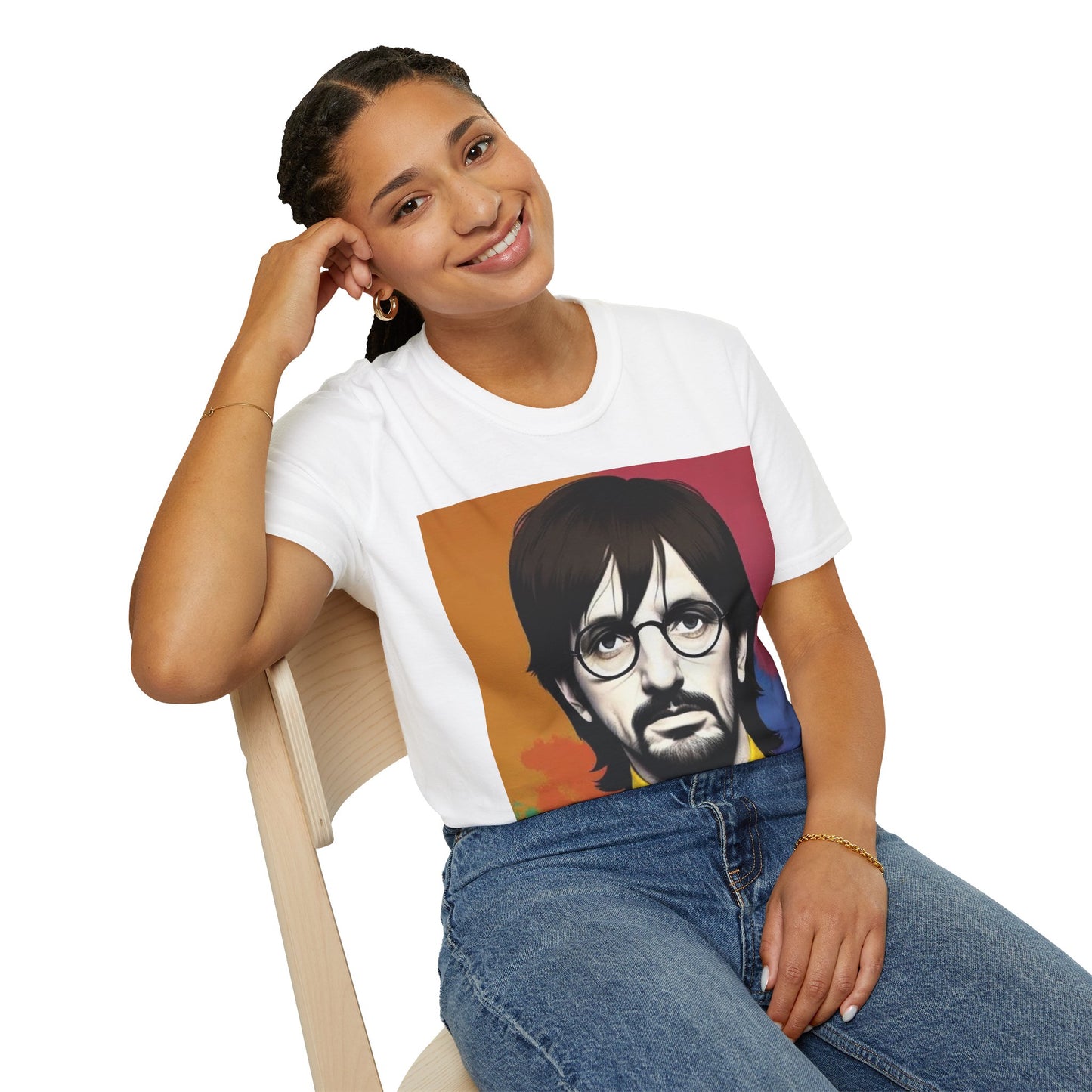 Ringo Star Newest Unisex Softstyle T-Shirt Musician Band 1970’s Retro Vintage Style