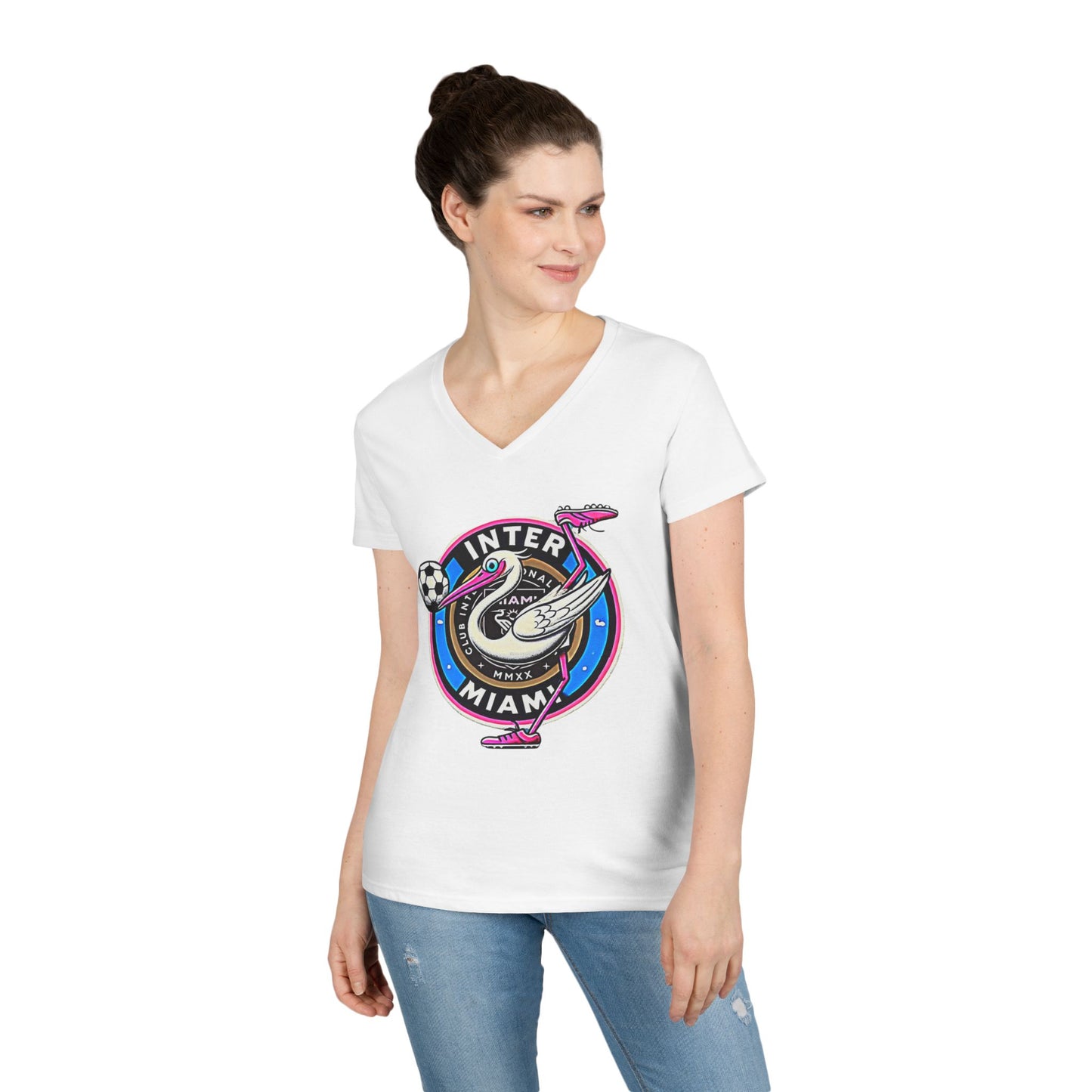 Inter Miami Soccer Ladies' V-Neck T-Shirt Sports Wear