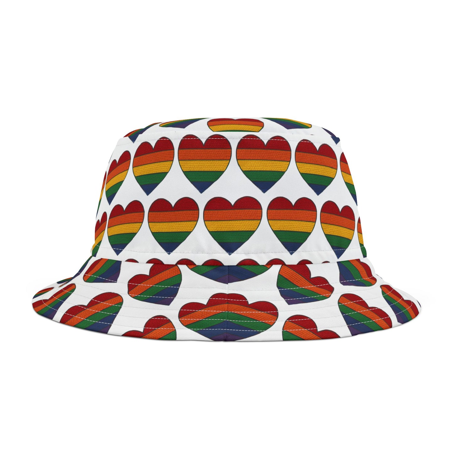 Pride Bucket Hat Hearts Gay Lesbian Trans Gift LGBTQIA+