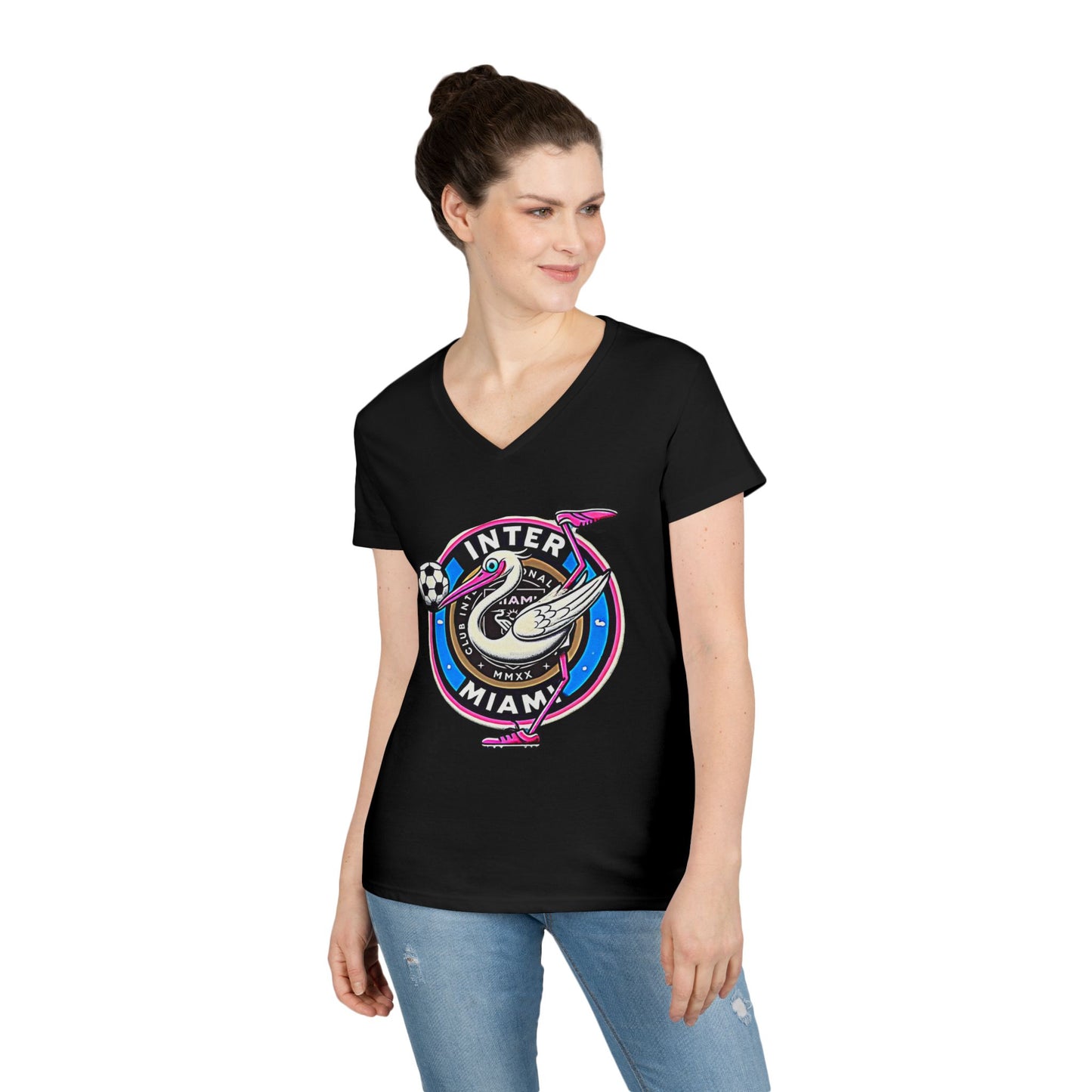 Inter Miami Soccer Ladies' V-Neck T-Shirt Sports Wear