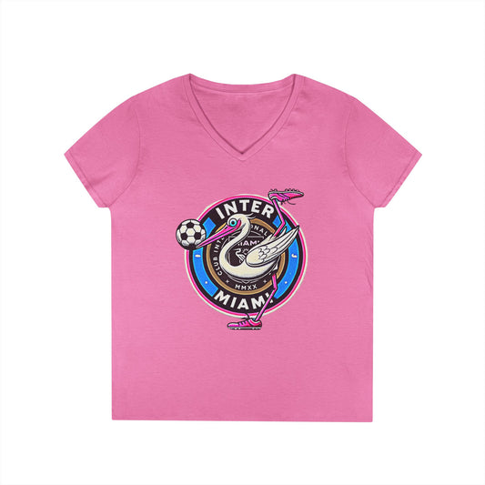 Inter Miami Soccer Ladies' V-Neck T-Shirt Sports Wear
