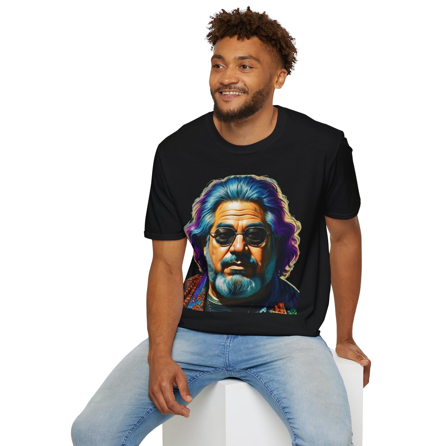 Jerry Garcia Newest Unisex Softstyle T-Shirt 1980’s Musician Retro Vintage Style