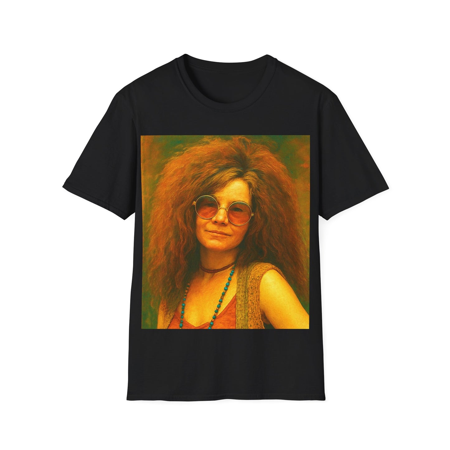 Janice Joplin Unisex Softstyle T-Shirt 1960’s Vintage Style Singer