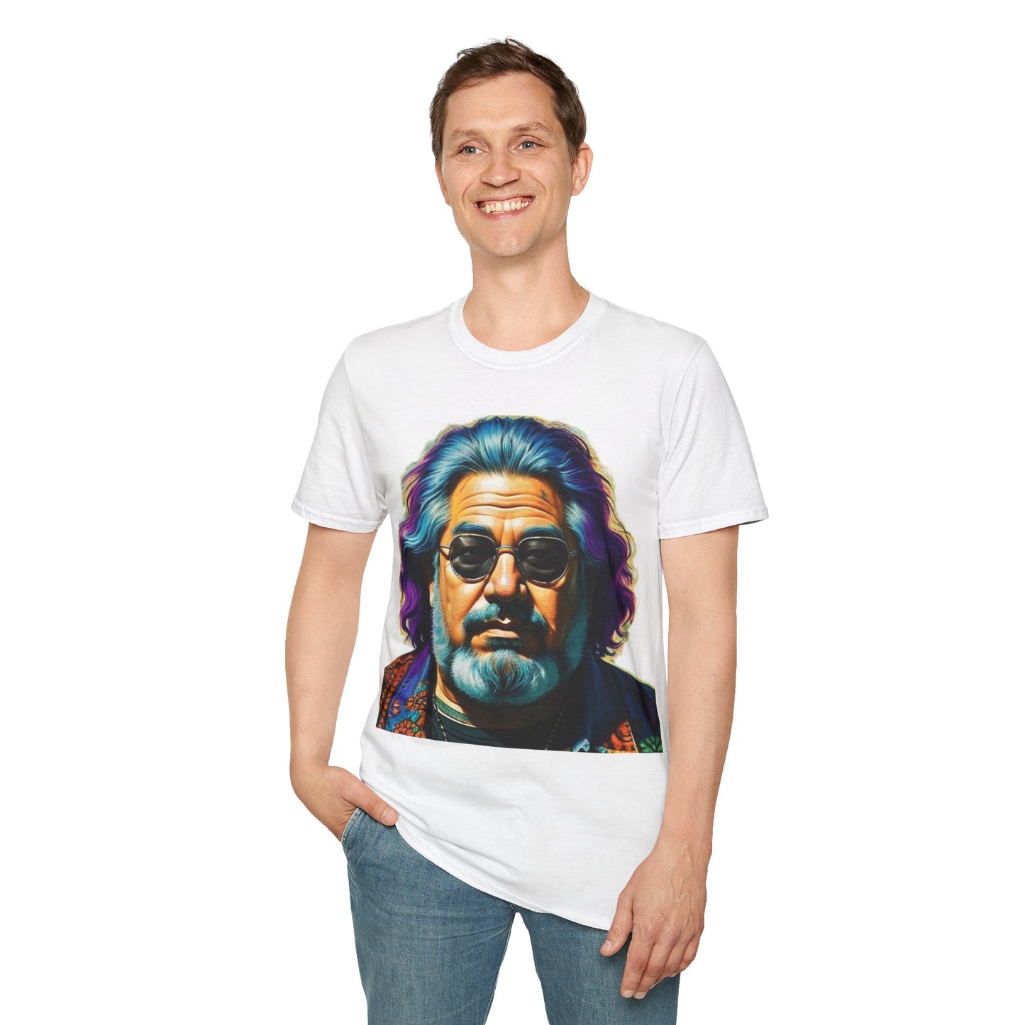 Jerry Garcia Newest Unisex Softstyle T-Shirt 1980’s Musician Retro Vintage Style