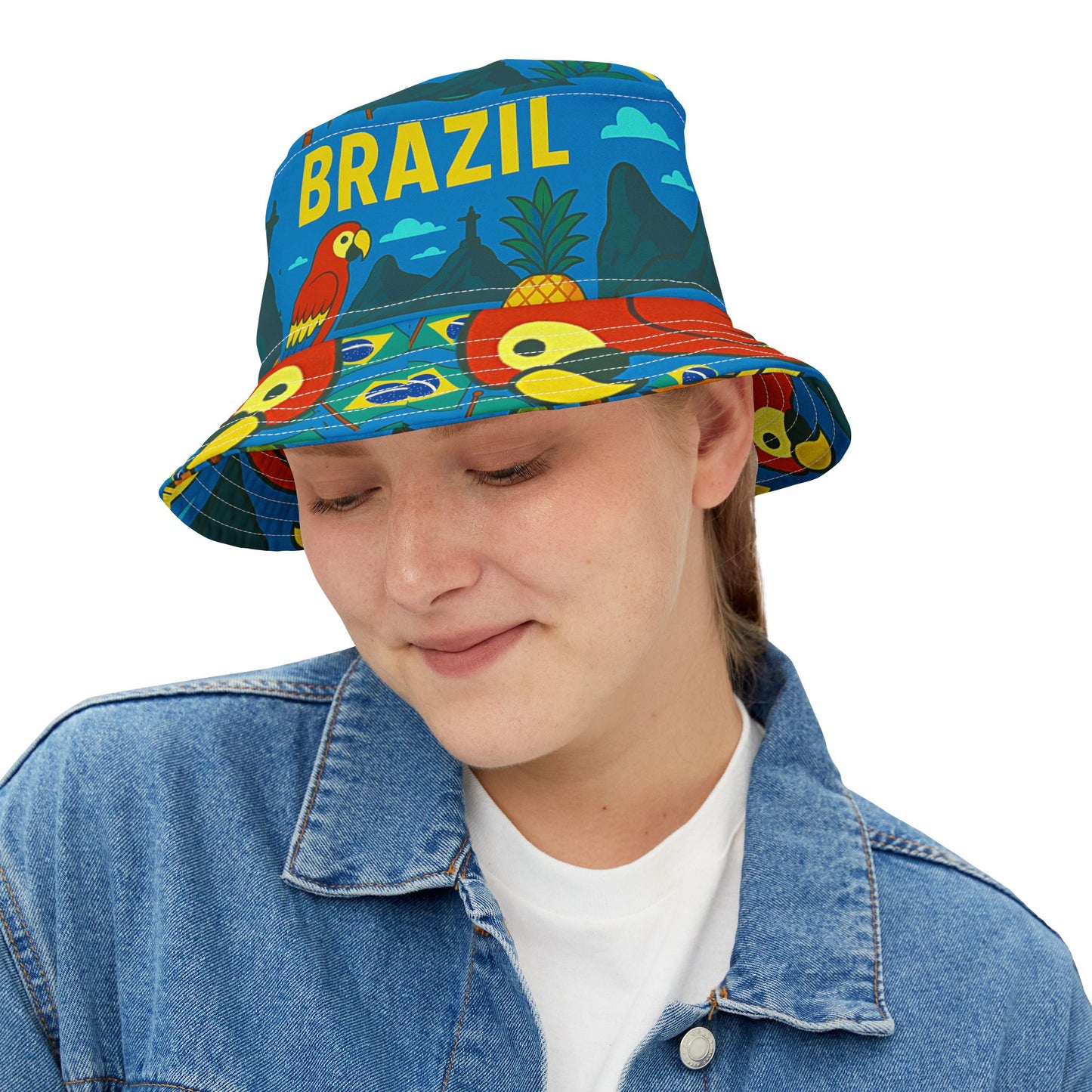 Brazil Bucket Hat Gift for Brazilian Mom Wife Her Country