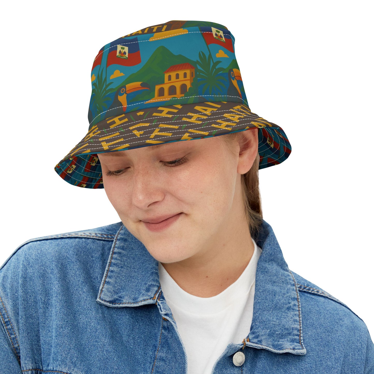 Haiti Bucket Hat Gift for Her Him Country Fashion