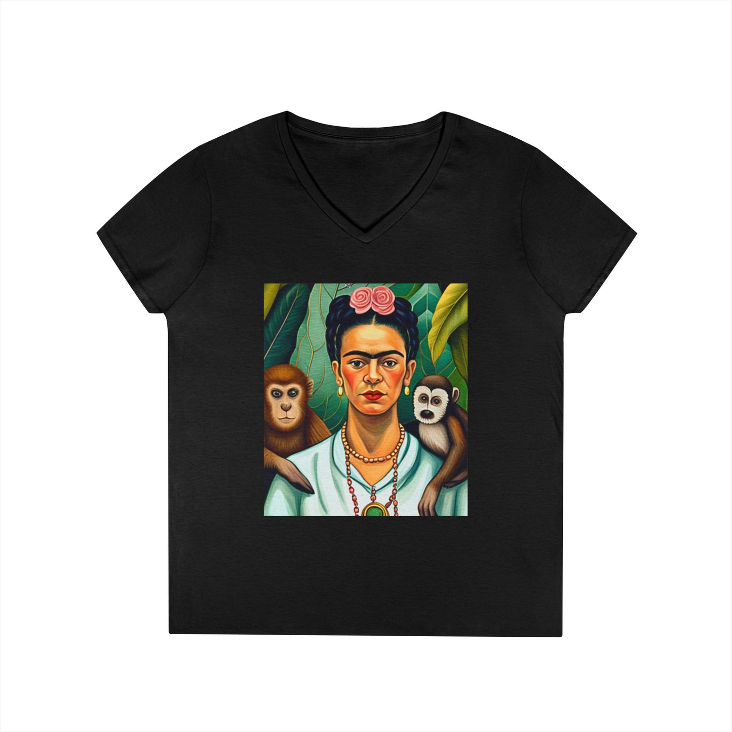 Frida Kahlo Ladies' V-Neck T-Shirt Artist Mexico Mexican