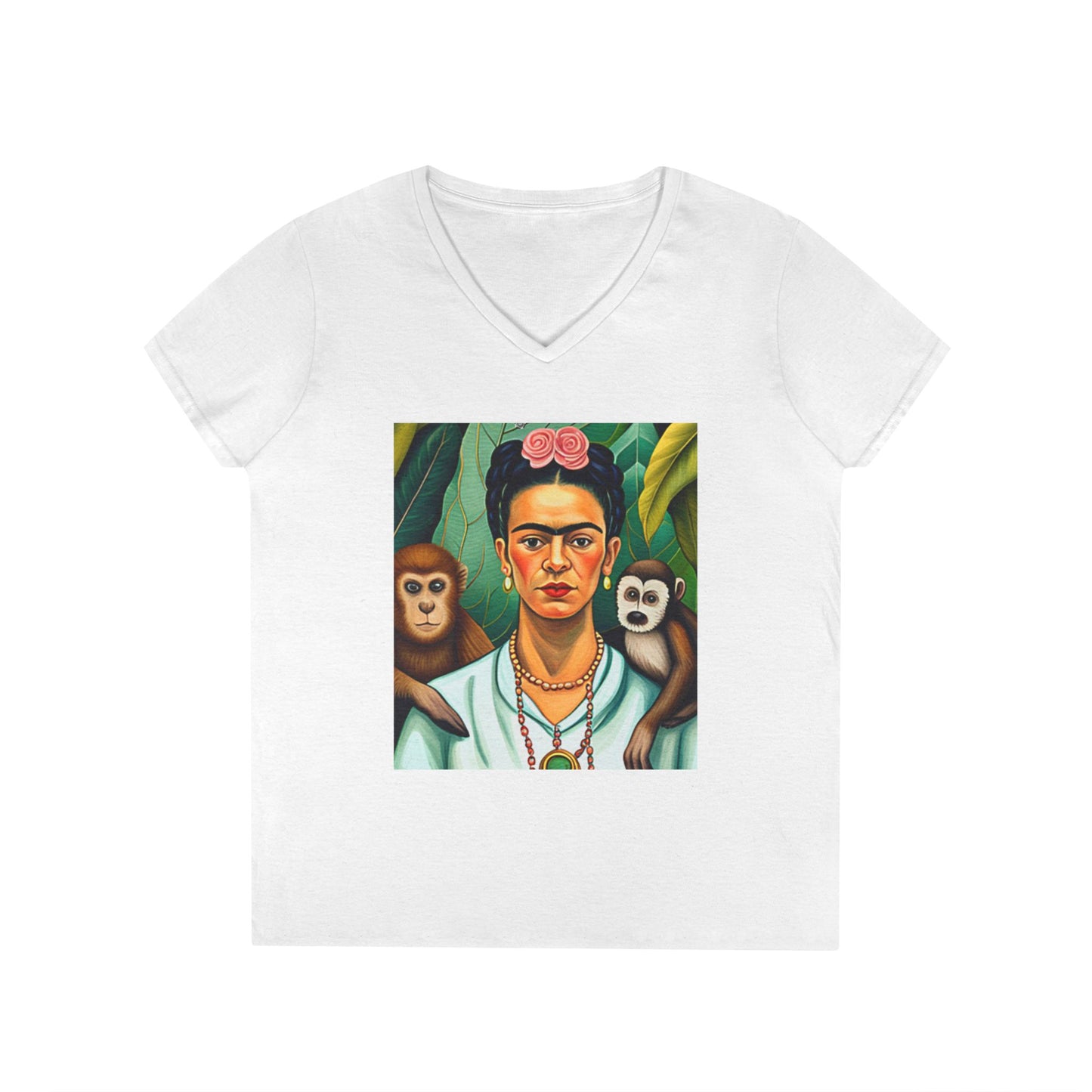 Frida Kahlo Ladies' V-Neck T-Shirt Artist Mexico Mexican