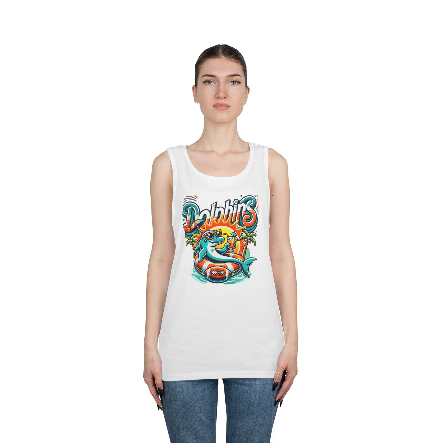 Dolphins Unisex Heavy Cotton Tank Top