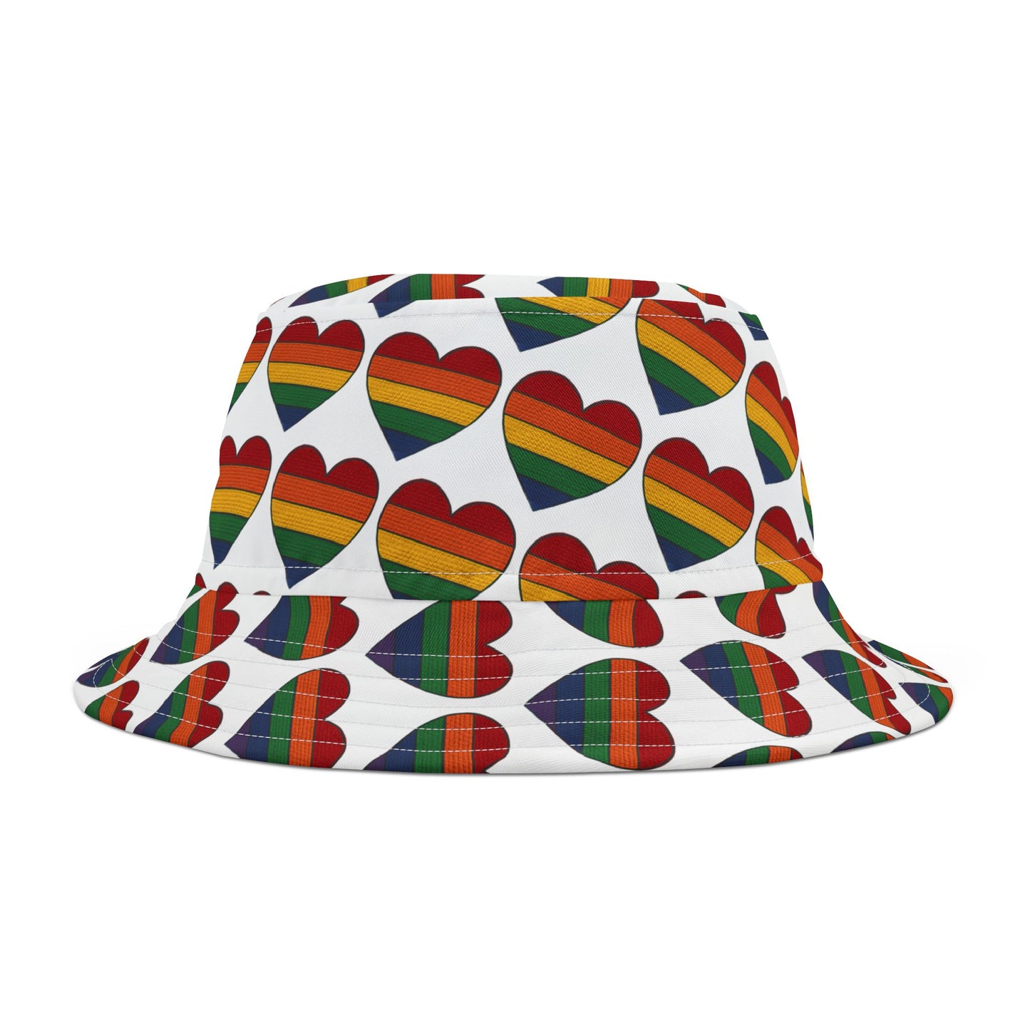 Pride Bucket Hat Hearts Gay Lesbian Trans Gift LGBTQIA+
