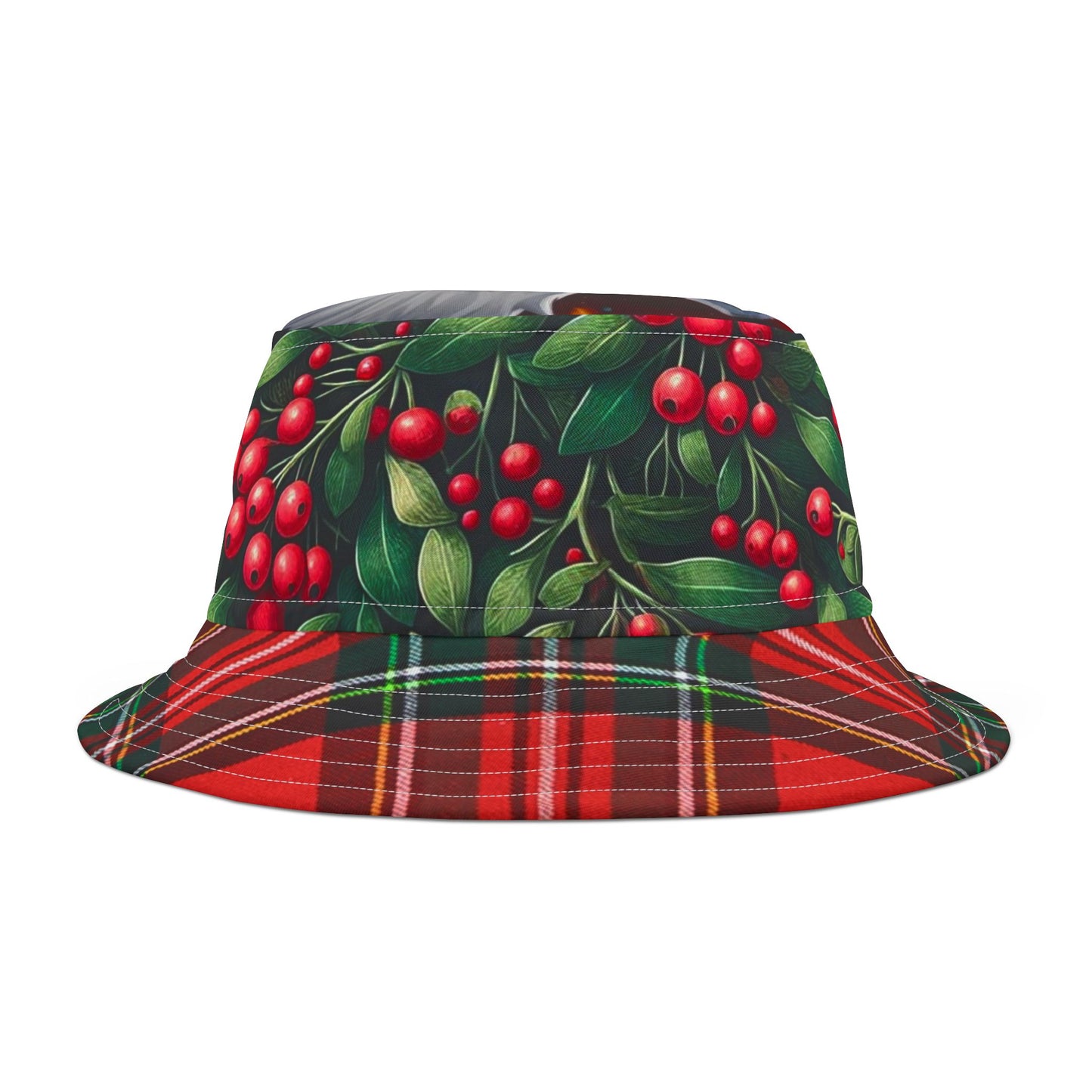 Black Santa Bucket Hat Mistletoe Kisses Christmas Gift for Him or Ger