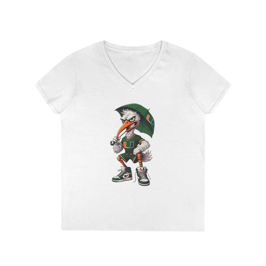 Hurricane Ladies' V-Neck T-Shirt Miami University Sports Fan College