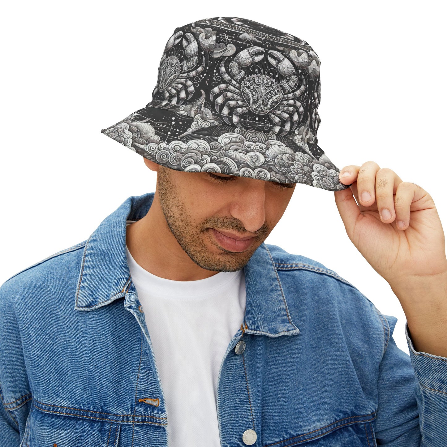 Cancer Zodiac Bucket Hat Crab Night Sky Gift Unisex