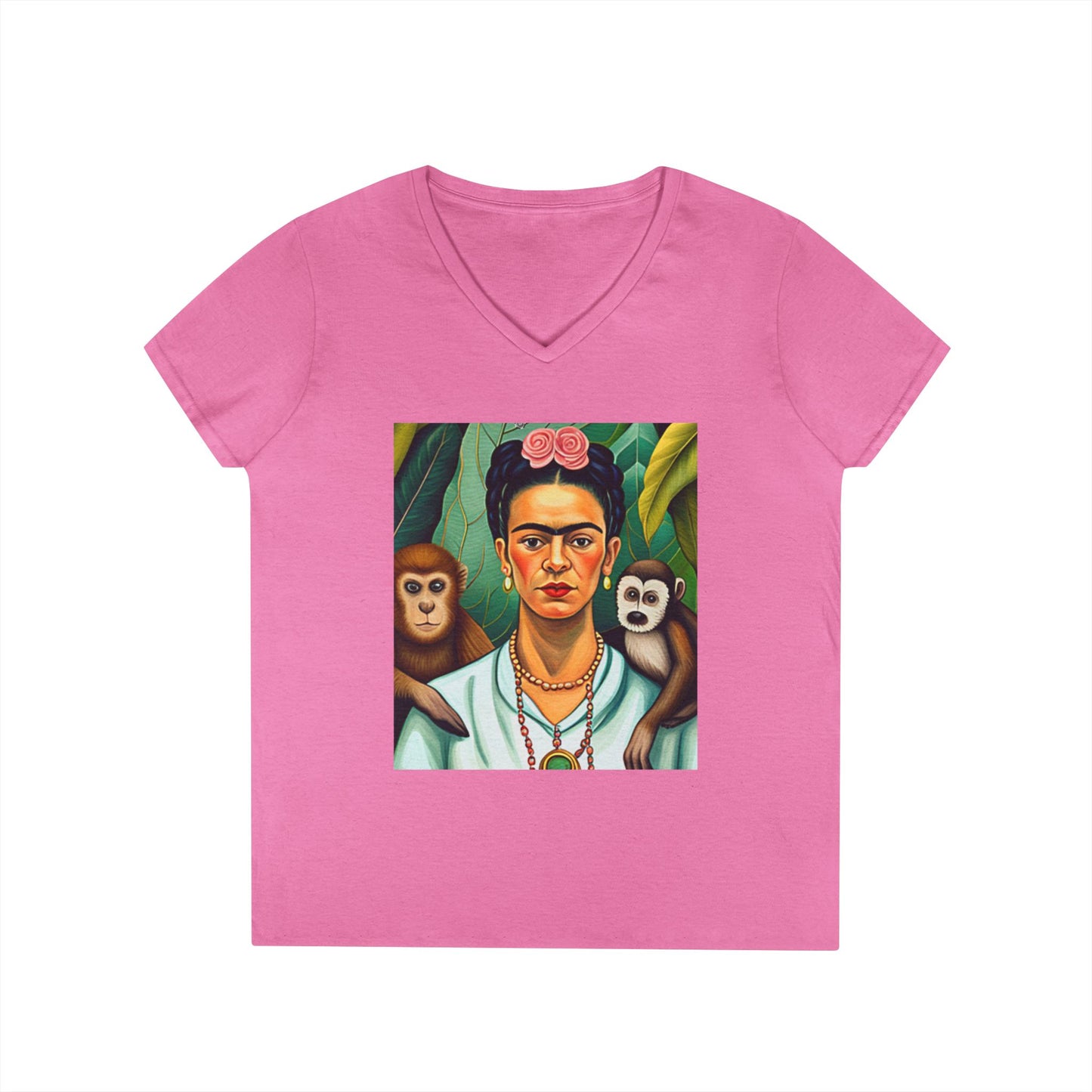 Frida Kahlo Ladies' V-Neck T-Shirt Artist Mexico Mexican