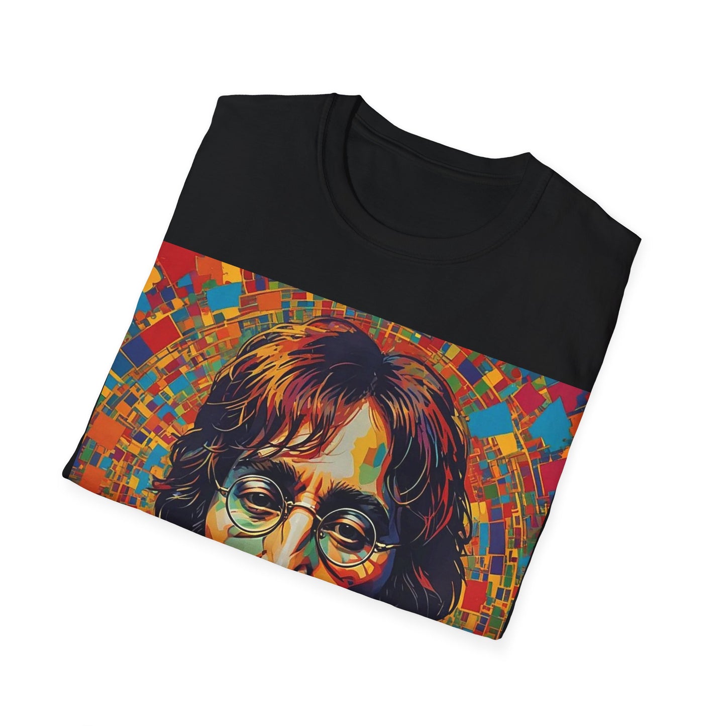 John Lennon Newest Unisex Softstyle T-Shirt Vintage Retro Style Musician 1960’s