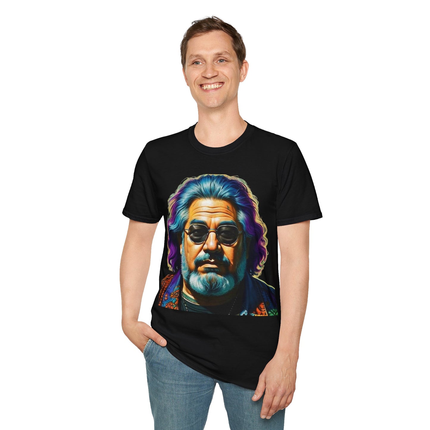 Jerry Garcia Newest Unisex Softstyle T-Shirt 1980’s Musician Retro Vintage Style