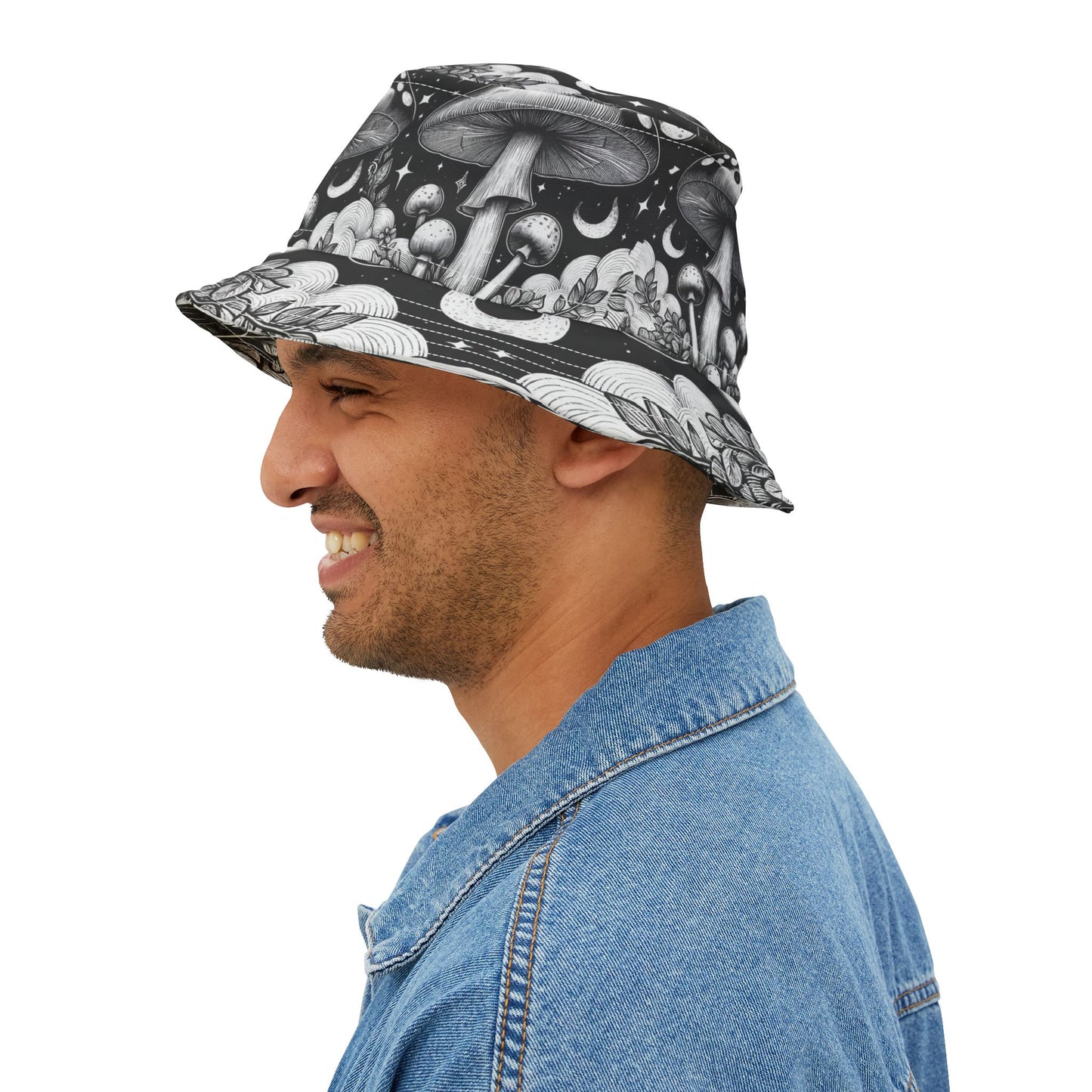 Mushroom Bucket Hat Gift Shrooms Fungi Holistic Fashion BOHO Vegan Vegitarian