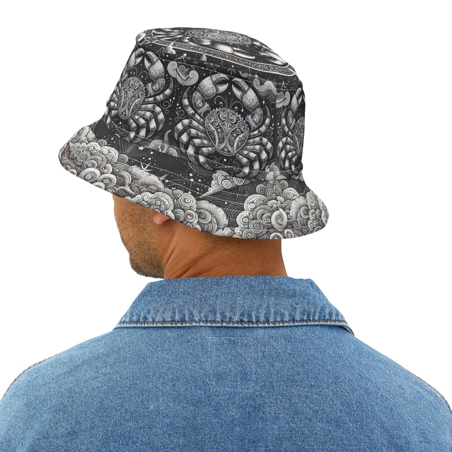 Cancer Zodiac Bucket Hat Crab Night Sky Gift Unisex