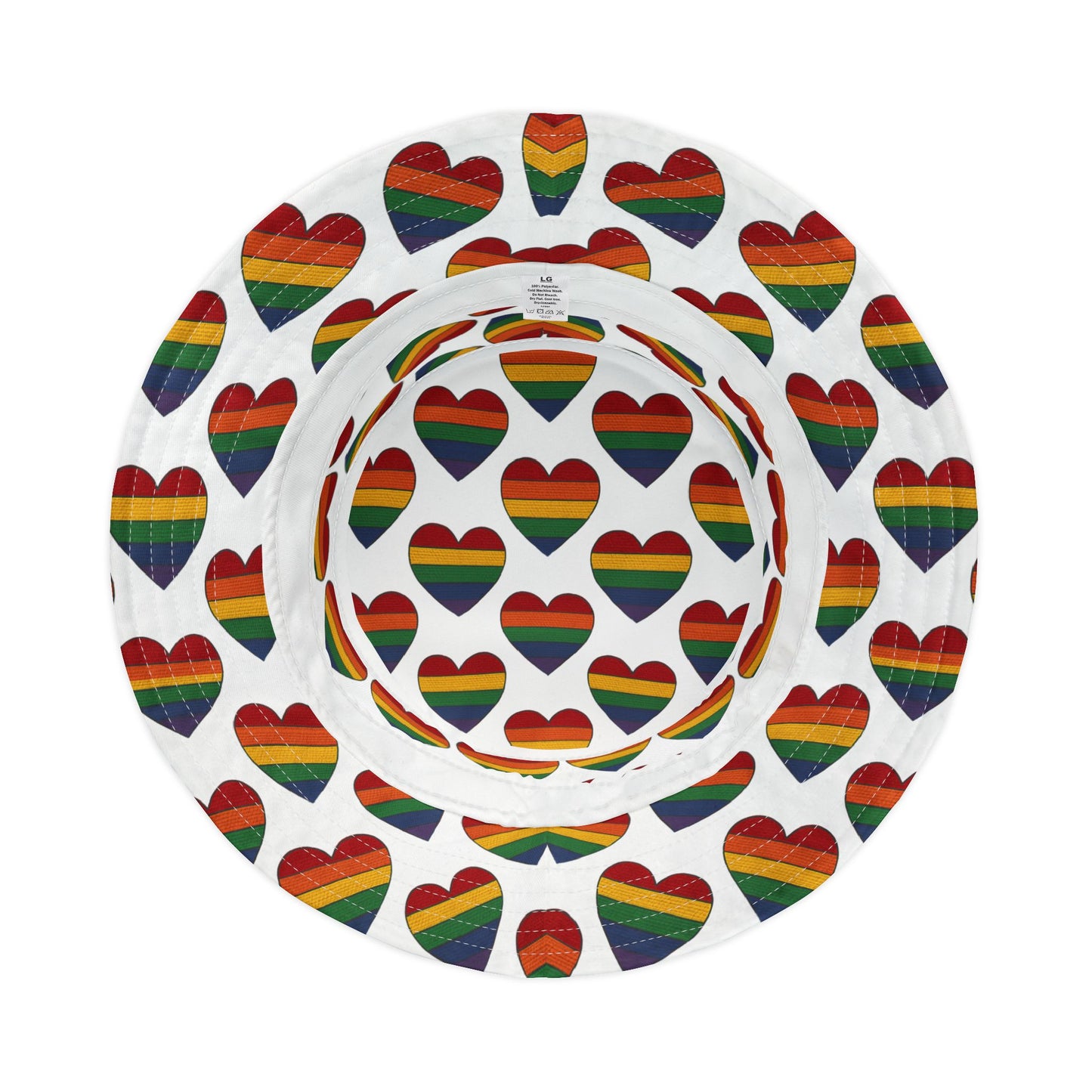 Pride Bucket Hat Hearts Gay Lesbian Trans Gift LGBTQIA+