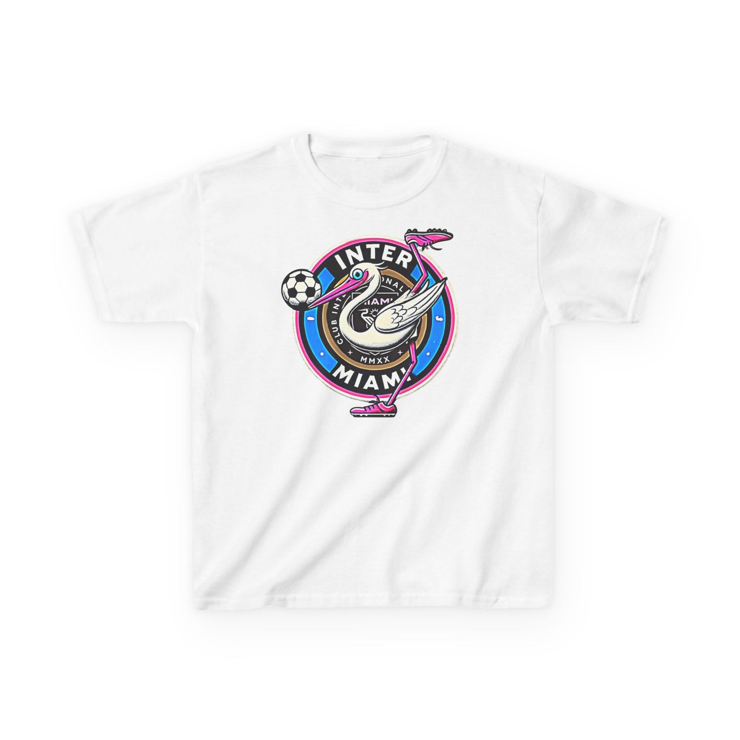 Kids Heavy Cotton Tee Inter Miami Soccer Sports Wear