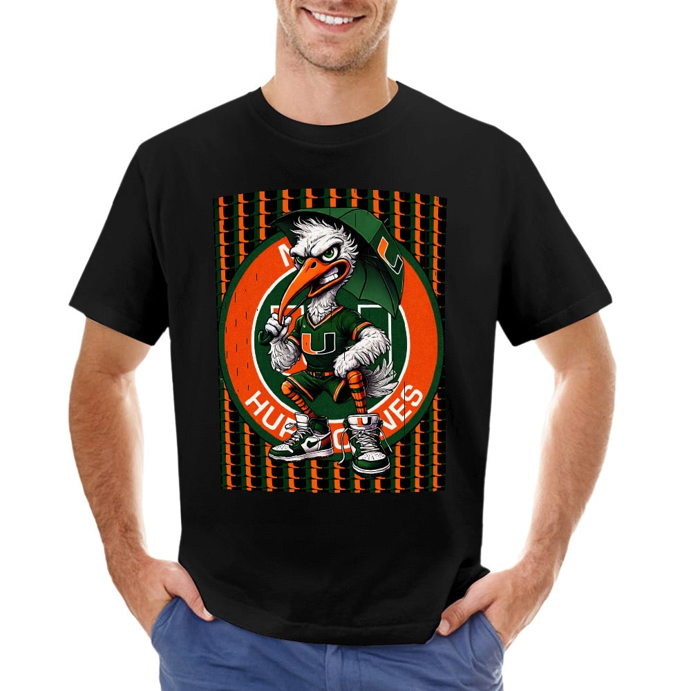 Hurricanes UM University of Miami Men's T-shirt 100% cotton