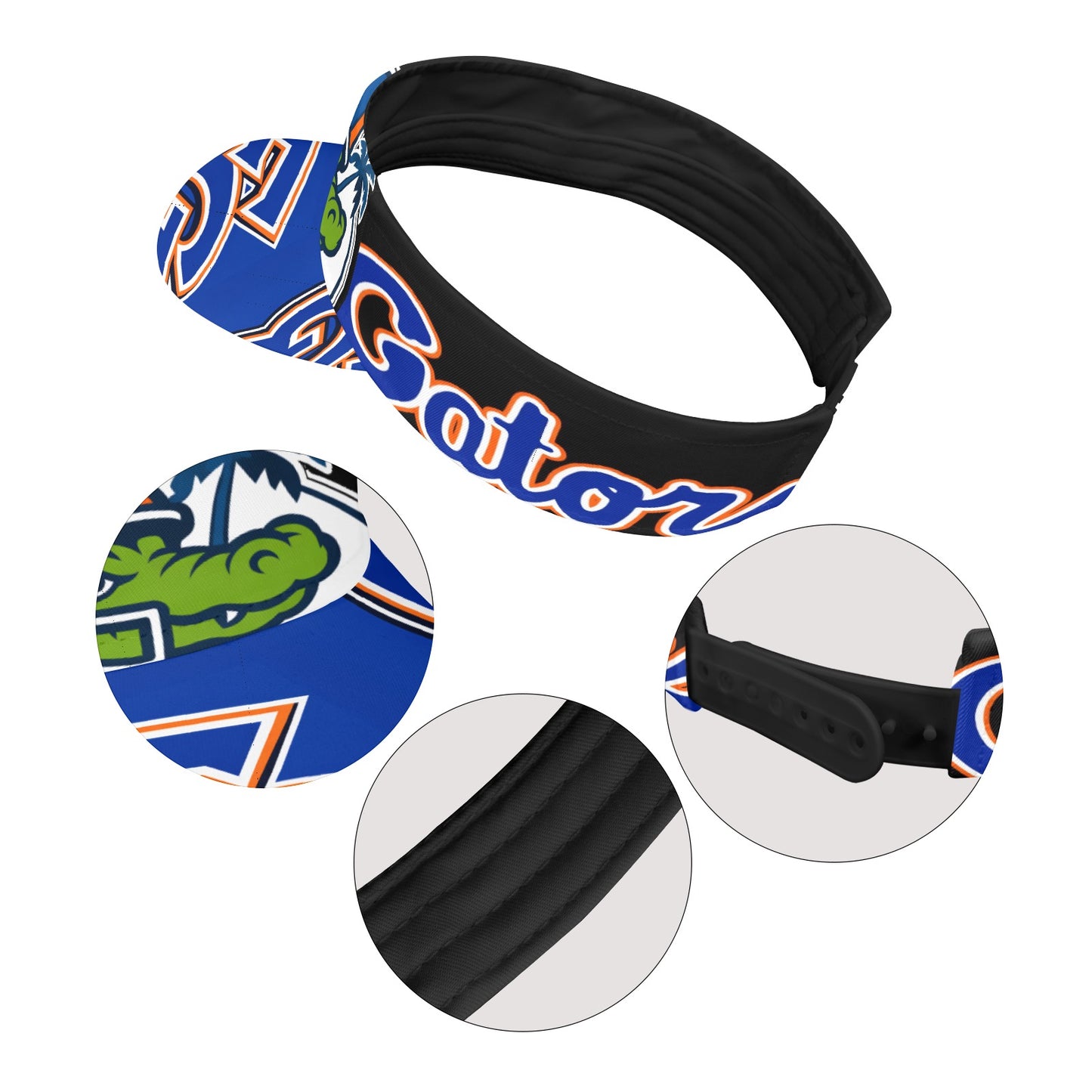 Florida Gators Visor, UF University of Florida Sports Sun Visor, Blue Brim