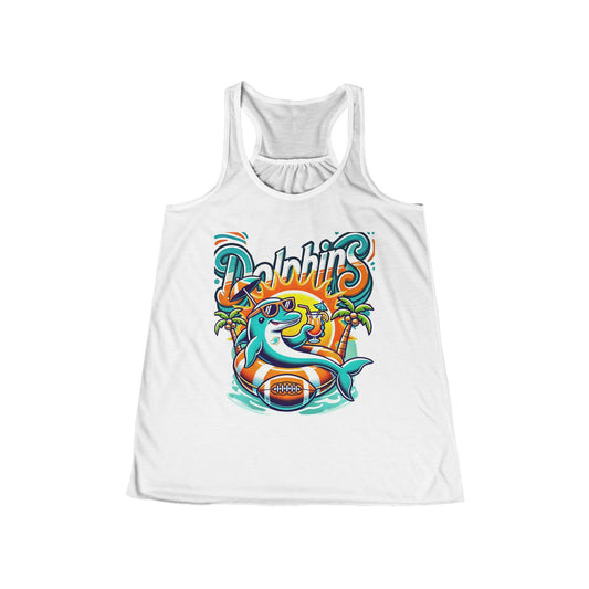 Dolphins Women's Flowy Racerback Tank