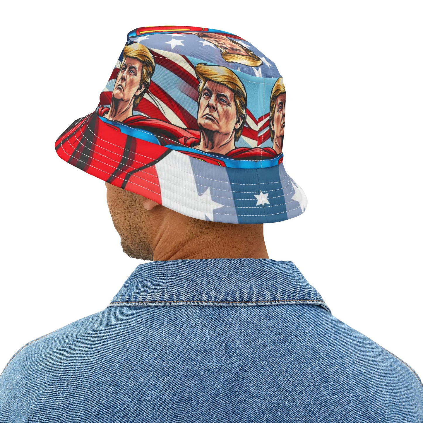 Trump Superman Bucket Hat President 45 47 Republican MAGA Gift