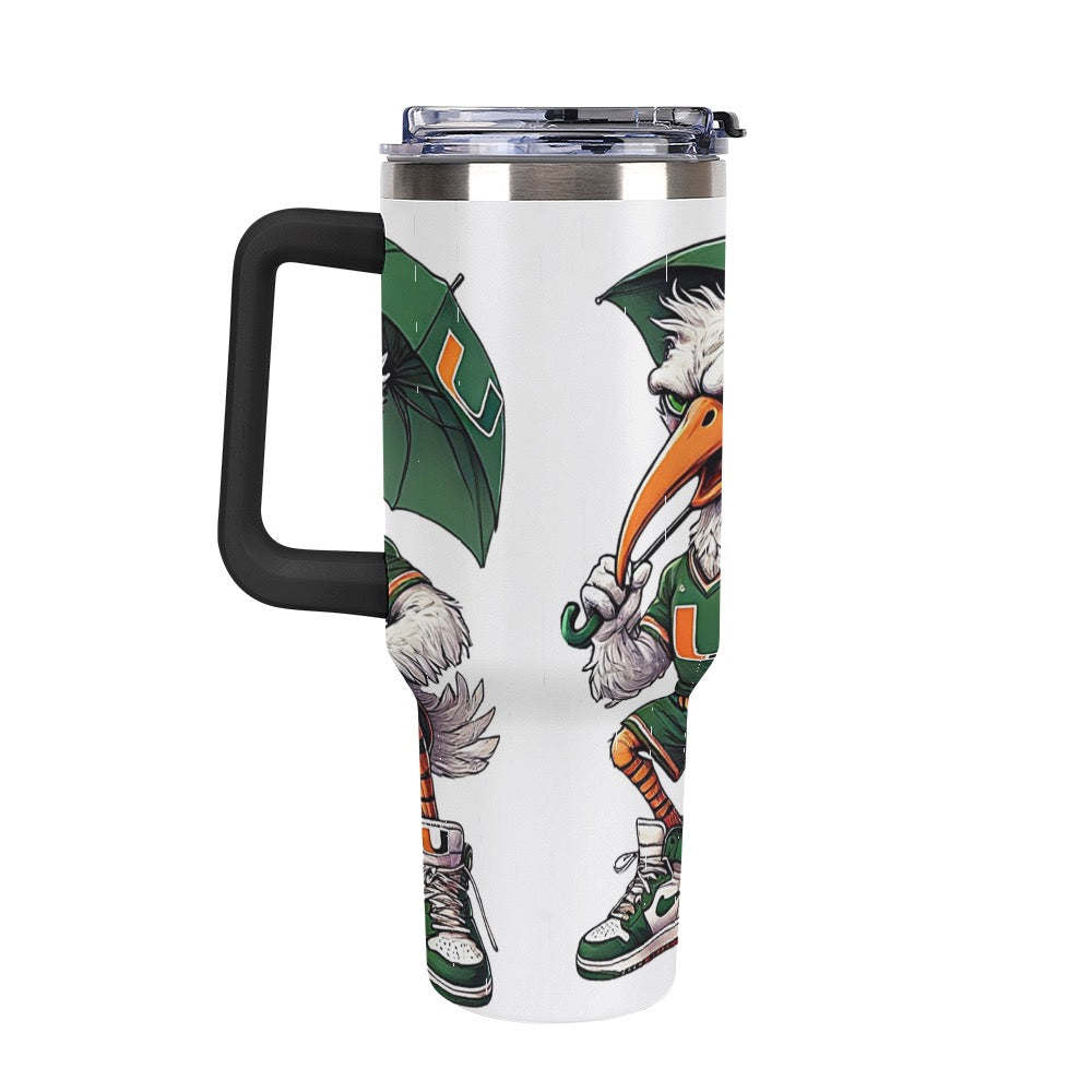 Hurricanes UM University of Miami 40oz Large Capacity Car Cup