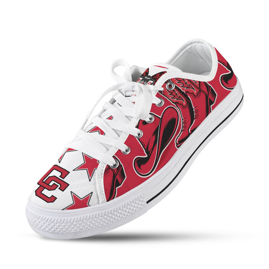 Cooper City High School Women’s Sneakers – Red & White Low Top Shoes