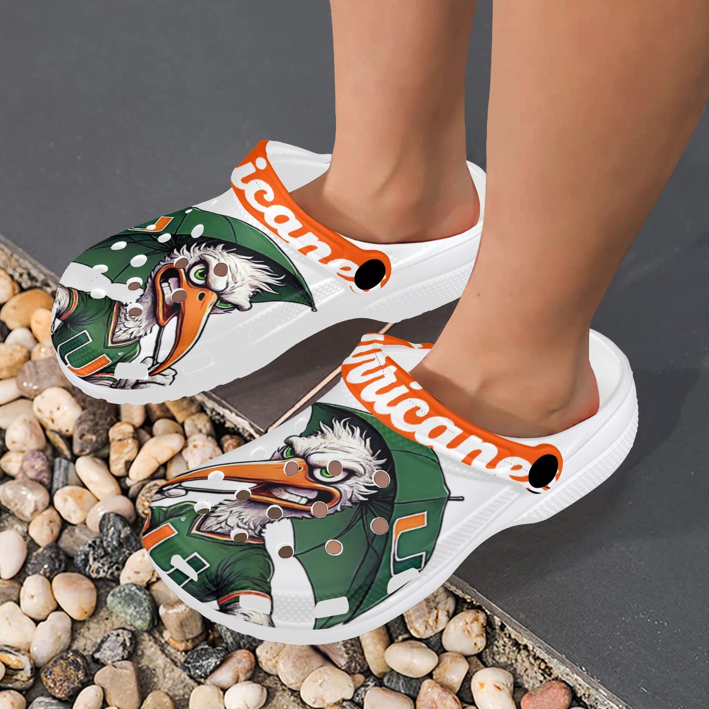 Hurricanes Adults Clogs Miami University Croclike White